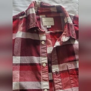 American Eagle Outfitters Burgundy Plaid Men's Shirt
